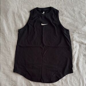 Nike Black Muscle Tank Top with Silver Swoosh